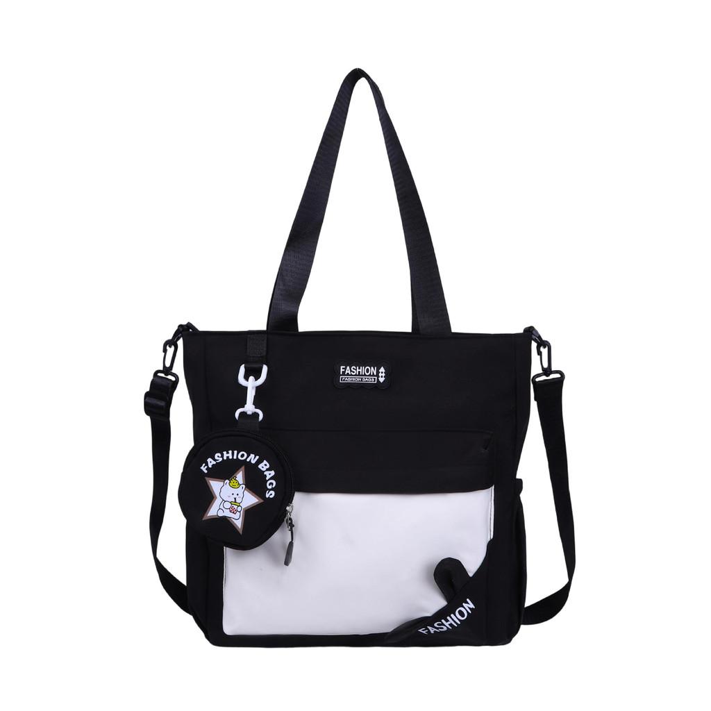 Simple Letter Rabbit Ear Design Large Capacity Shoulder Bag With Coin Purse For Daily Use