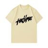 Men's 100% Cotton Crew Neck Short Sleeve T-Shirt, Casual Streetwear Stylish Brush Lettering Print Soft Breathable Summer Daily Casual Tee for Male