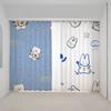 Cartoon Pink Strawberry Cute Bunny Puppy Kitten Print High Shading Curtain Bedroom Living Room Blinds Curtain New Beauty Pattern