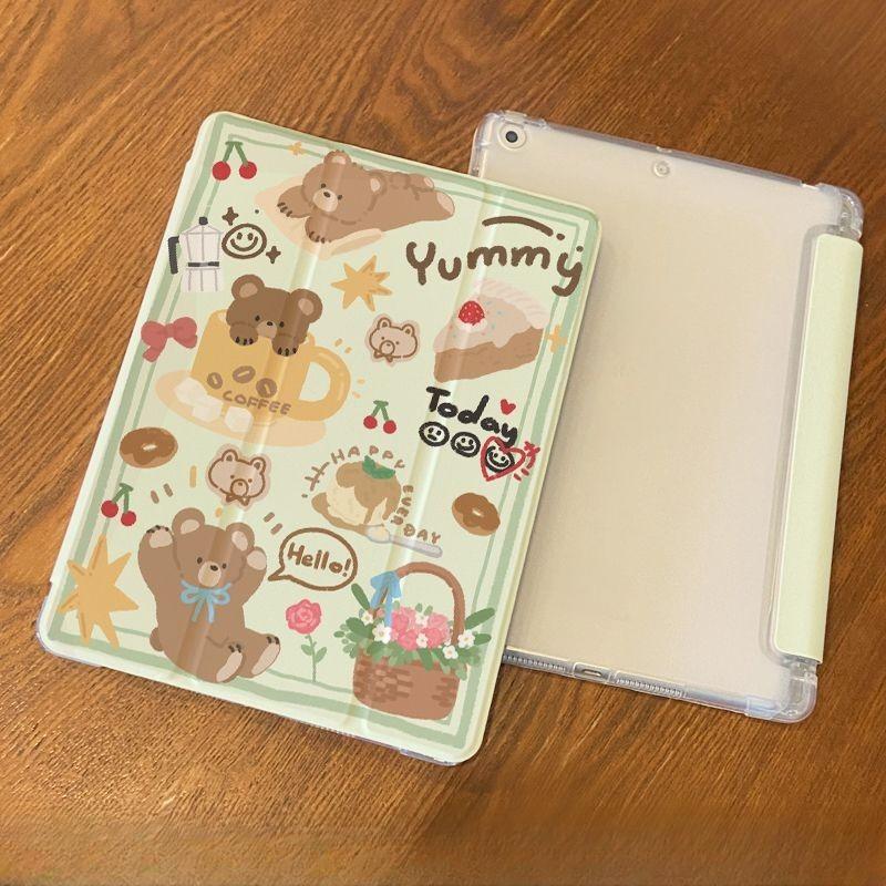 

Чехол для iPad Air5 с новым дизайном Cat Coffee Shop, защитный чехол из ТПУ для iPad Air4, Air6 2022, 10, 10.9, Air3/Pro2017, 10.5 с держателем для карандашей iPad Air6（13）