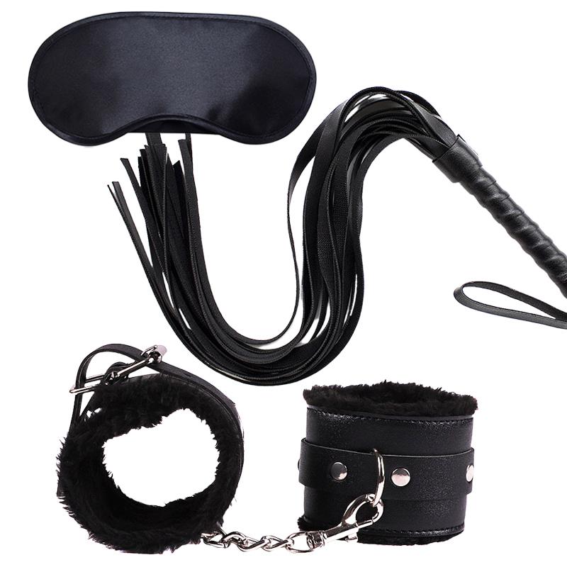 Bdsm Intimate Sets Sexy Leather Plush Sex Toys Bondage Kit Handcuffs Whip Blindfold Adult Games Role Play Exotic Accessories