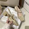 Summer new nude thick heel Mary Jane shoes women's rear empty word with high heel sandals thick heel