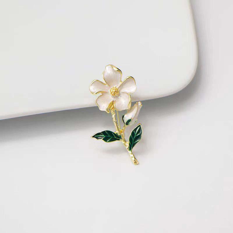 Internet Celebrity Daisy Flower Brooch Pink White Green Leaf Daisy Daisy Pin Femininity Suit Corsage