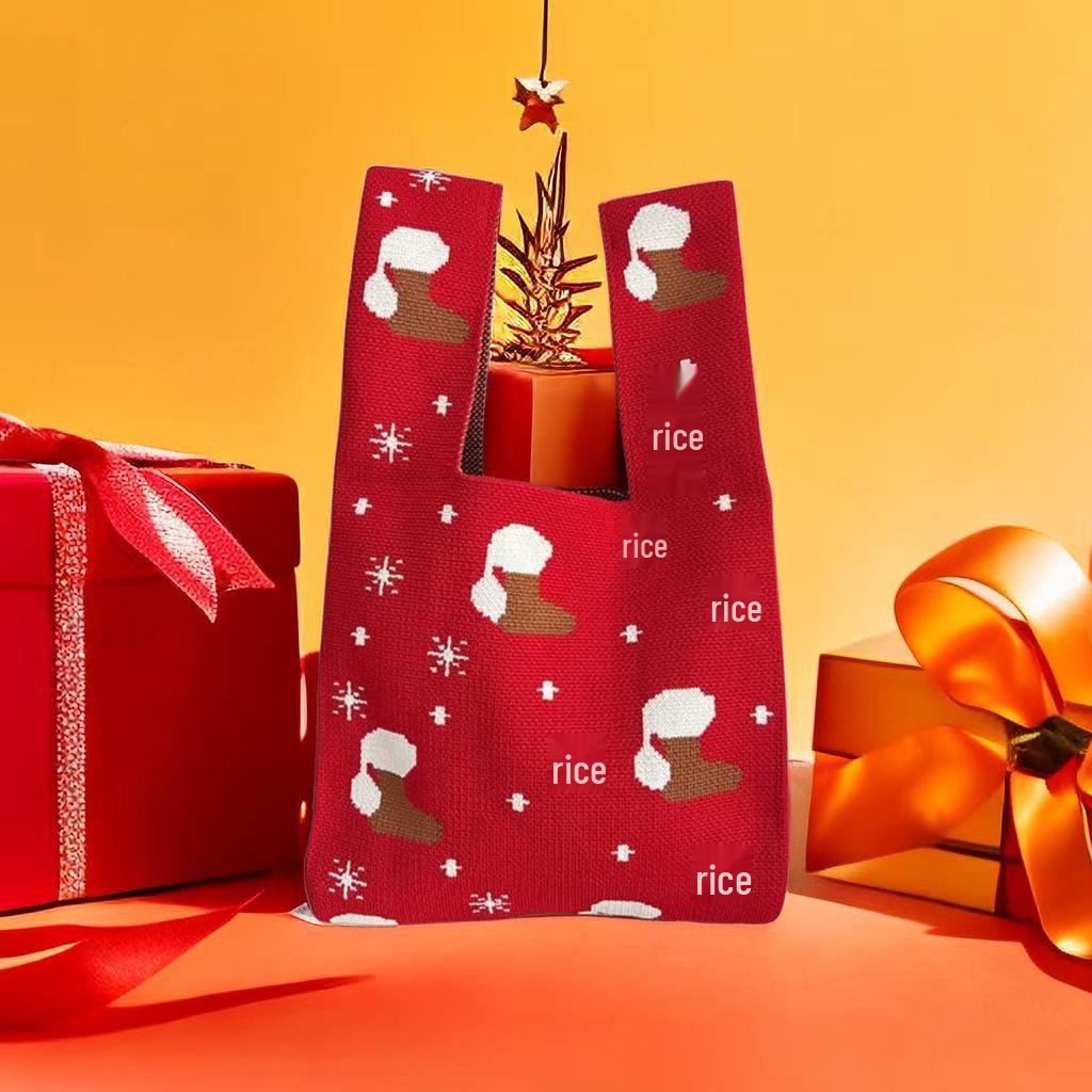 Knitted Christmas Candy Gift Tote & Handbag