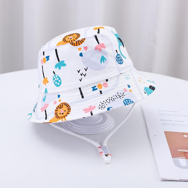Summer Baby Hat Boy Girl Cotton Uv Protection Sun Cap Children Panama Beach Kids Bucket Hat Cute Cartoon Infant Caps