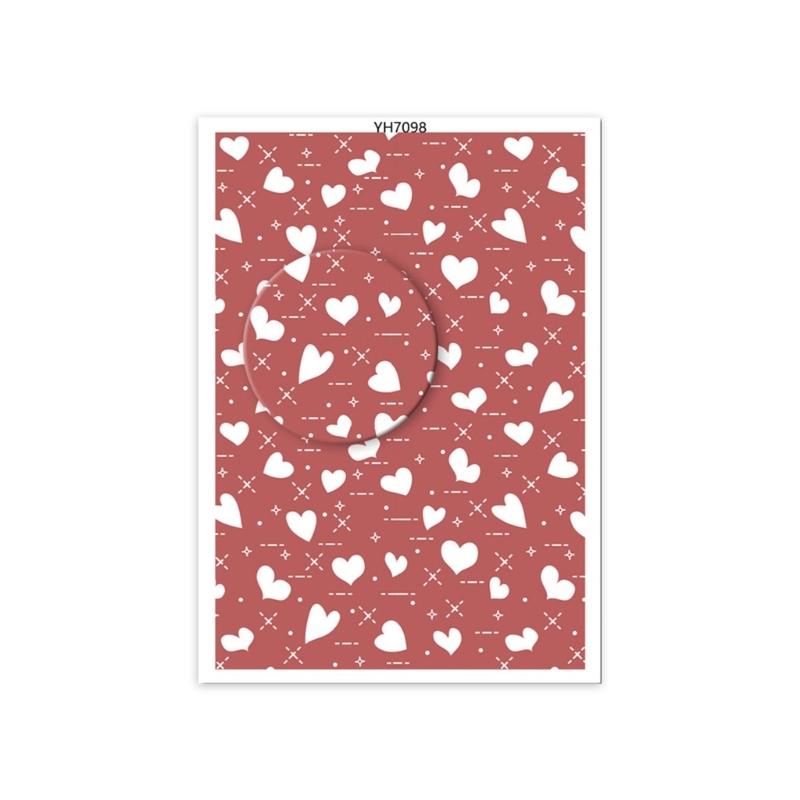 Valentine Love Heart Transfer Paper 95x138mm Clay Earrings Water Soluble Transfer Paper for Jewelry Making