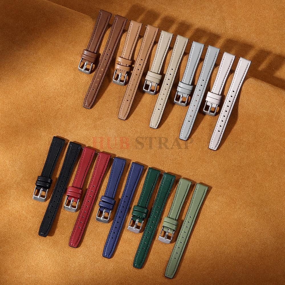 10mm 12mm 14mm 16mm Genuine Cowhide Watch Bracelet Womens Fashion Watchband Wristwatches Mini Band Red White Color Small Strap