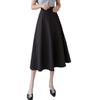 High-Waisted A-Line Midi Skirt for Pear-Shaped Women - Drape Swing Skirt for Spring/Summer