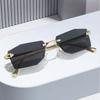 Luxury Frameless Square Sunglasses Men Alloy Frameless Gradient Sun Glasses Women Fashion Retro Polygon Eyewear