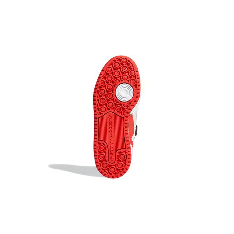 Adidas Originals Forum Low Leather Durable Low-Top Skate Shoes Kids Sneakers White Black Red FY7971