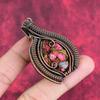 Copper thulite pendant copper wire wrapped pendant gemstone copper jewelry handmade pendant very pretty wire wrapped jewelry gifts for women