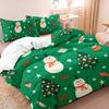 3pcs Christmas Snowman Tree Bedding Set - Ultra-Soft, Breathable, Light Beige-Friendly, Durable, Wrinkle-Resistant, Fade-Proof