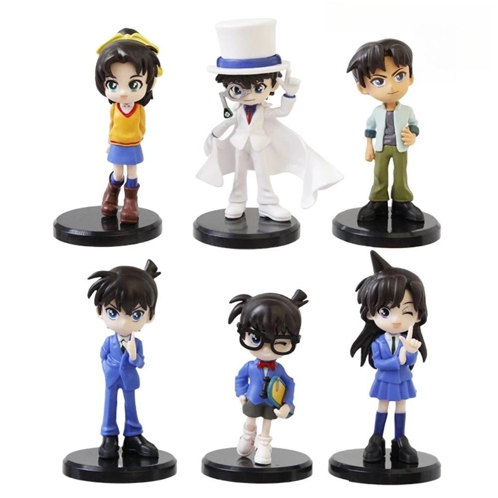 6pcs/set Anime Detective Conan Kaito Kid  Ran Mouri Model Figure Toys