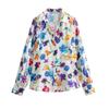 Fashion Style 2024 Spring New Women's Clothing Temperament Wild Florals Print Satin Shirt 2603121 330