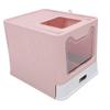 Enclosed Cat Litter Box Stainless Steel Large Drawer Style Odor Proof Anti Splashing Foldable Cat