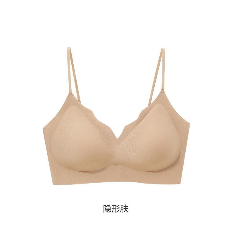 Liquid foundation seamless underwear women's small breasts gather and close sub-breasts soft support pull suspenders thin shoulder straps bra