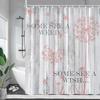 Black Dandelion Shower Curtains Rustic Farm Grey Wood Board Plant Floral Bath Curtain Polyester Fabric Bathroom Decor With Hooks