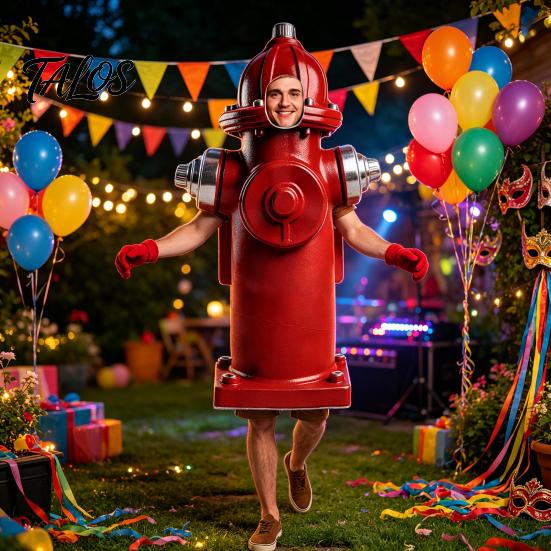 Humorous Holiday Costume Hydrant for Adults and Kids, Realistic Cosplay Apparel Apparel, Hooded Dress-Up Outfit Halloween Festival Parties Character