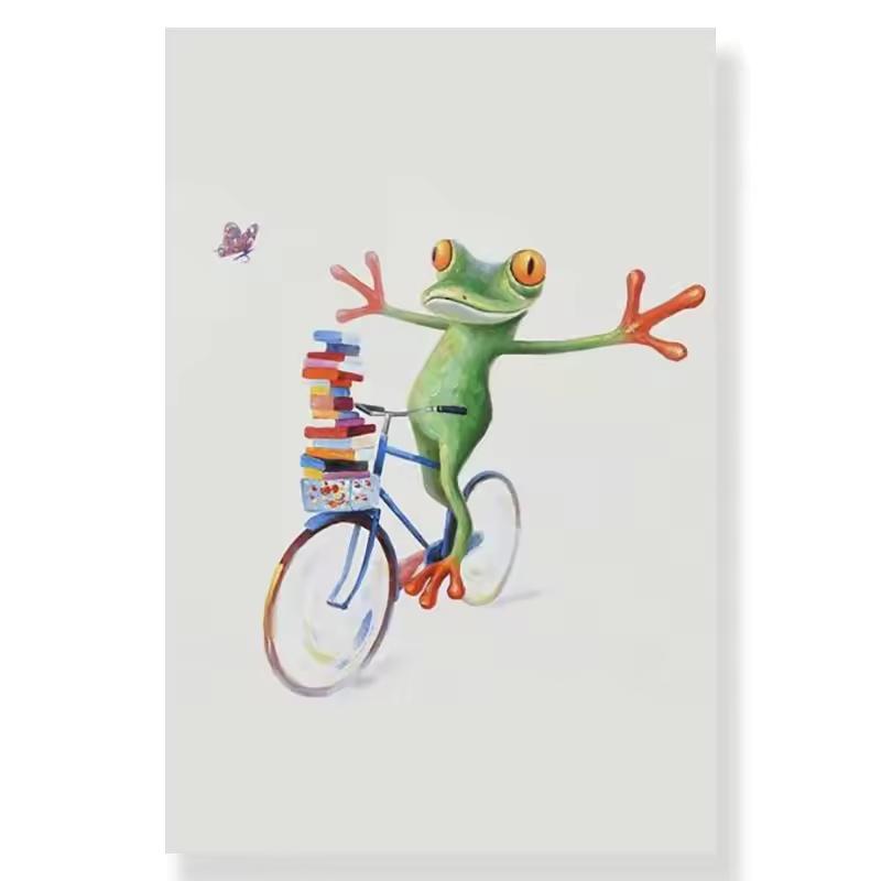 Graffiti Art Cute Frog Canvas Paintings Abstract Animals Posters and Prints On Canvas Wall Art Picture for Living Room Decor