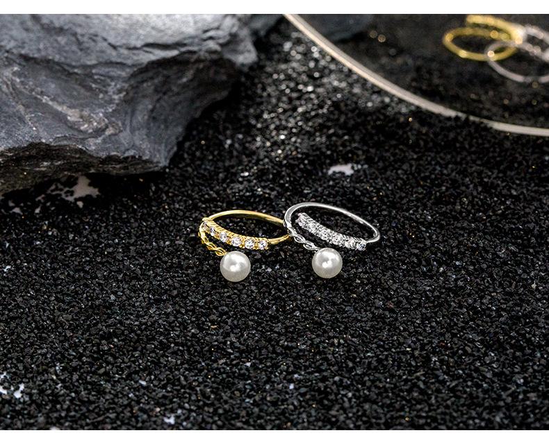 Banyan Tree S925 Silver Zircon Pearl Adjustable Ring – Women’s Luxury Korean & Japanese Style Celebrity Fashion.