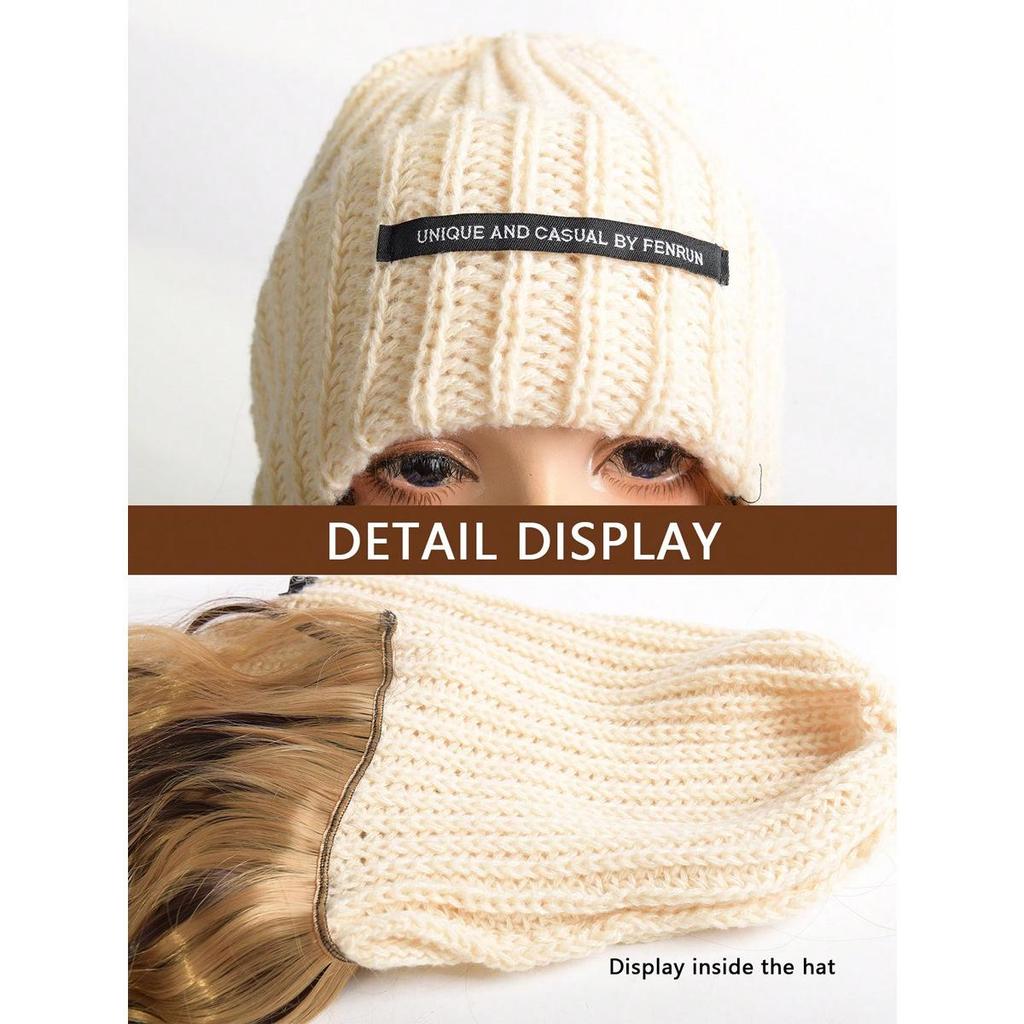 Avrupa-Amerikan Sınır Ötesi Uzun Kıvırcık Peruk Bere Su Dalgası Vurgulu