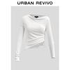 UR 2025 Women's Irregular Lace Off-Shoulder T-Shirt