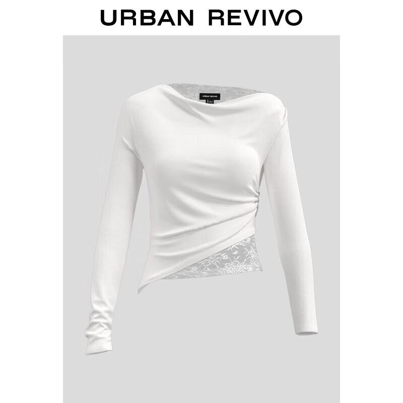 

UR 2025 Women s Irregular Lace Off-Shoulder T-Shirt L