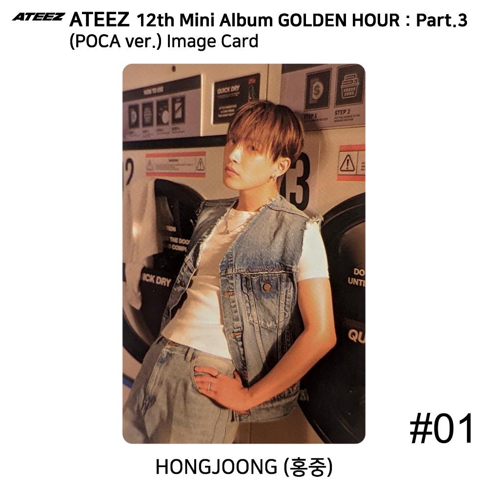 

ATEEZ 12-й мини-альбом Golden Hour Part.3 версия POCA. Официальная фотокарточка QR-карта Hongjoong - Image #1