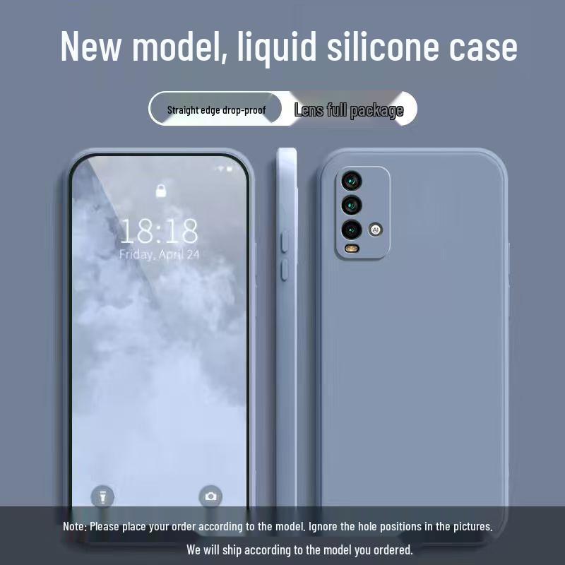 Redmi 9T Anti-Fall Liquid Silicone Solid Color Case