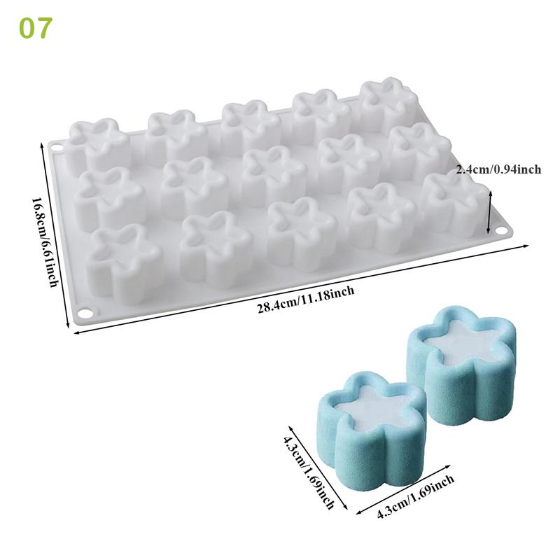 15 Cavity Wavy Lace Cylindrical Silicone Cake Mold Party Dessert Making Tools Mousse Cake Mold Kitchen Pastry Baking Supplies