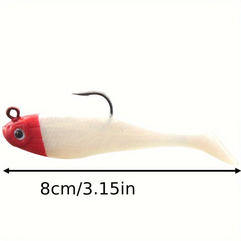 4 Pcs Fishing Bait Luya Soft Bait Bionic Bait T Tail Fish PVC Material with Lead Pack Lead Fish Anti-hanging Bottom Bait