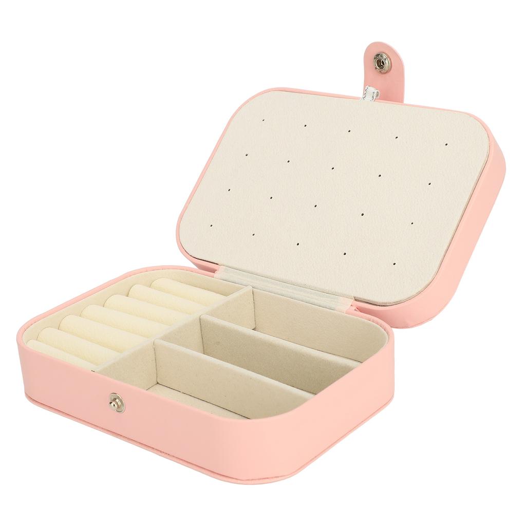 Travel Jewelry Box Portable Mini Jewelry Storage Box Double Layer PU Leather Jewelry Organizer for Earrings Rings