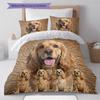 Amerikanischer Cocker Spaniel Muster Bettwäsche Steppdecke Set Steppdecke Bezug Kissenbezug Heimdekoration Geschenk (1 Bettbezug + 2 Kissenbezüge, ohne Füllung)