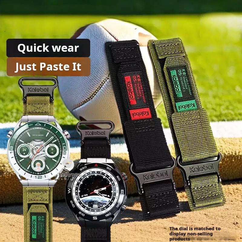 Quick Fabric Watchband For Huawei Smart Watch Gt5pro Gt5 Gt4 Gt 4 46mm Camouflage Army Green Fabric Nylon Men Universal Strap 22