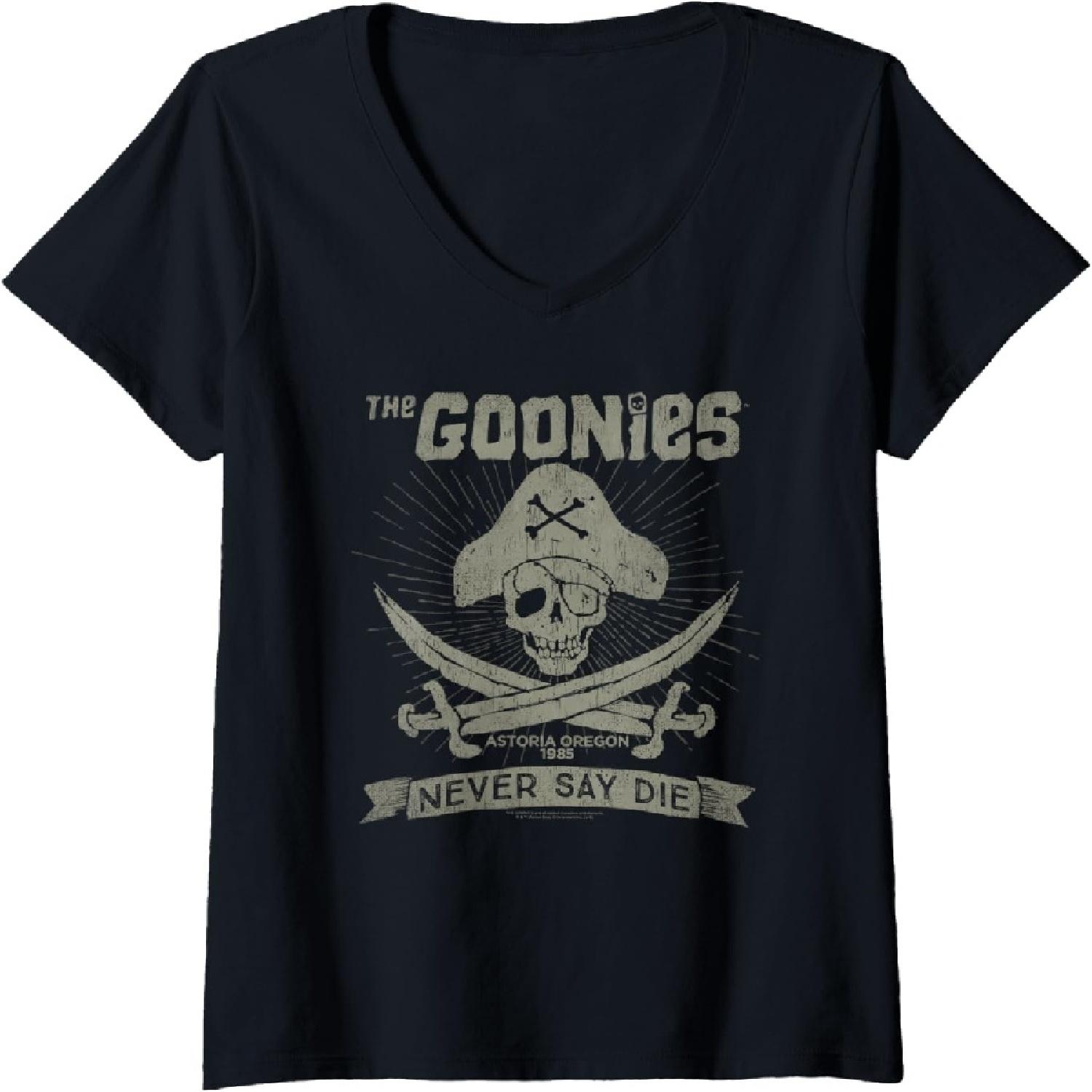 Womens The Goonies Never Say Die V-Neck T-Shirt XXXXXL разноцветный