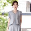 Elegant V-Neck Summer Two-Piece Set