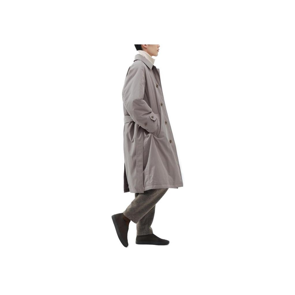 UNIQLO FW23 U Series Solid Layered Long Sleeve Trench Coat Unisex outerwear Light-Gray 462853-05