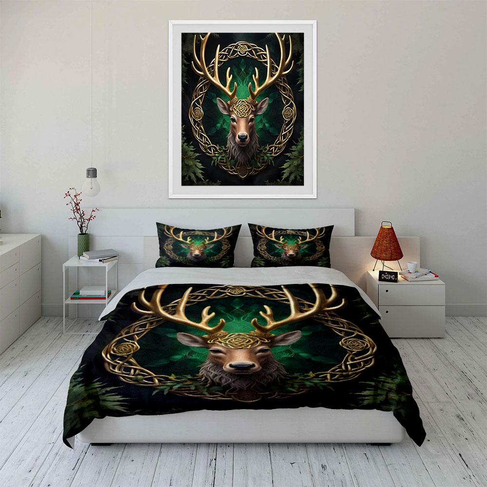 Elegant Deer Three-Piece Art Set Kid'S And Adults' Bedroom Decor, Exquisite Three-Piece Bedding Set Gift