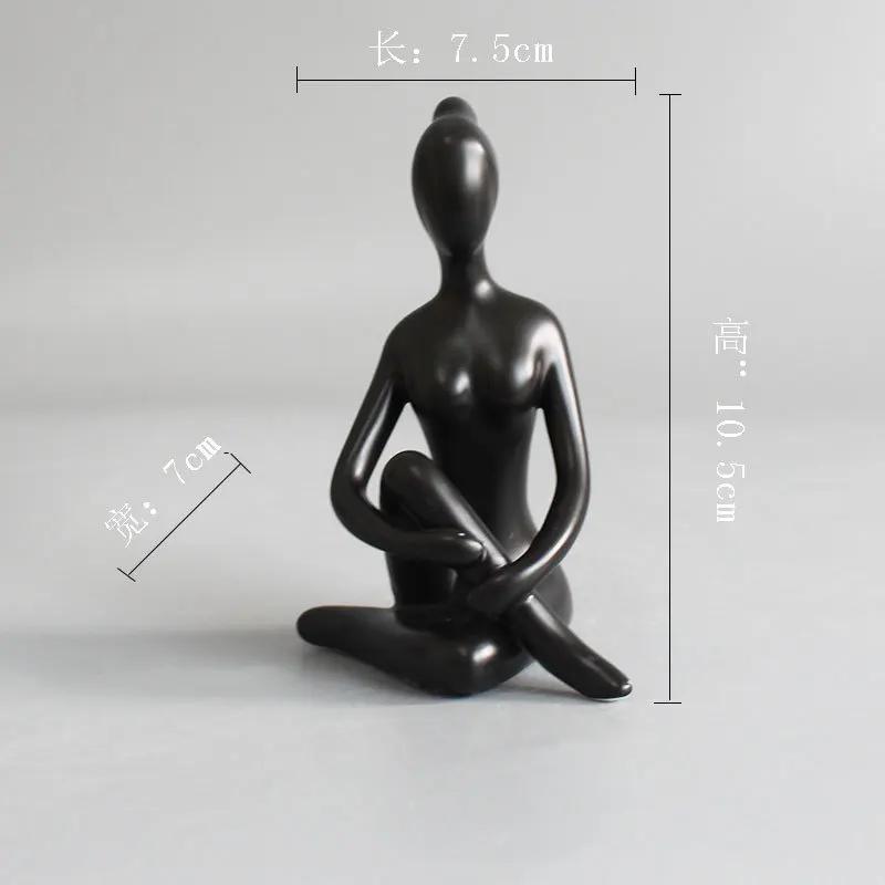 Modern Yoga Girly Abstract Ornaments White Porcelain Figures Living Room Decoration Lady's Gifts Angel Fairy Garden Home Decor