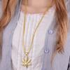 Hip Hop Gold Silver Color Black Maple Leaf Necklace Domineering Unisex Fashion Accessory Leaf Pendant