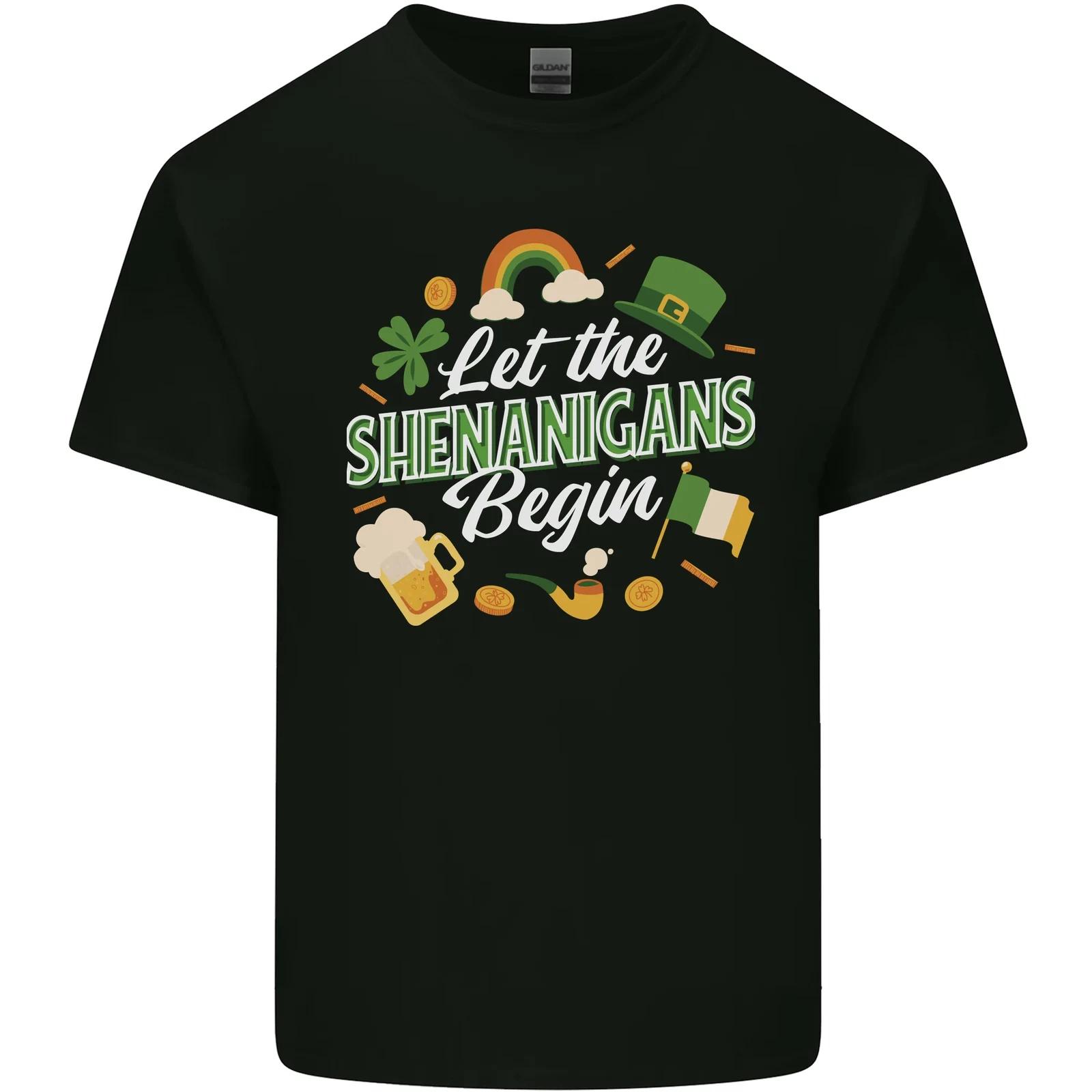 St Patricks Day Let the Shenanigans Begin Kids T-Shirt Childrens 2XL