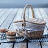 Wicker Picnic Basket with Handle Picnic Willow Woven Storage Hamper Outdoor Camping Picnic Fruit Basket Container