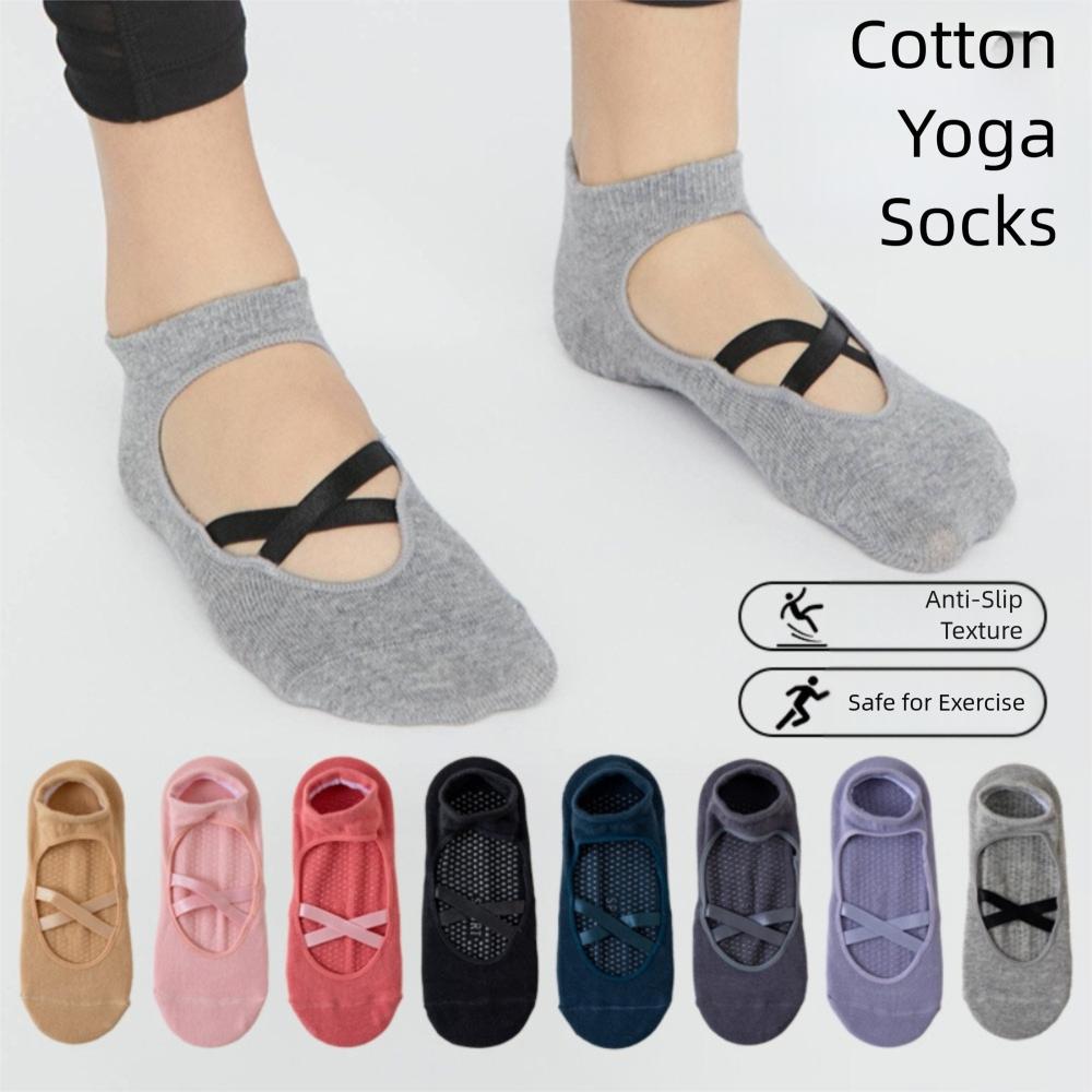 Cotton Pilates Socks Breathable Mid Tube Socks Casual Yoga Socks Women