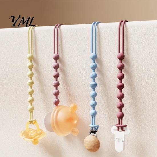 Baby Pacifier Clips Clip, Food-Grade Silicone Teether Holder Chain for Infants, Nursing Toy Tether BPA-Free Anti-Slip Leash 0-24 Months, Boil-Safe