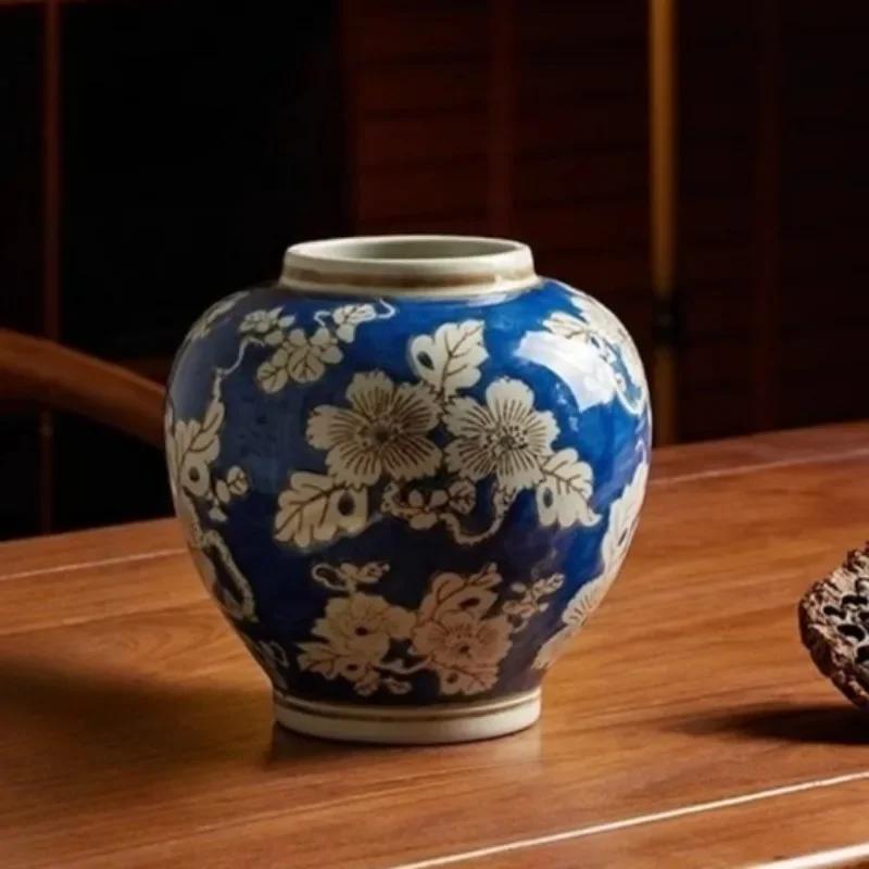 Luxury Vase Jingdezhen Blue and White Porcelain Vase Modern Creative Home Flower Arrangement Artwork Living Room Decorations