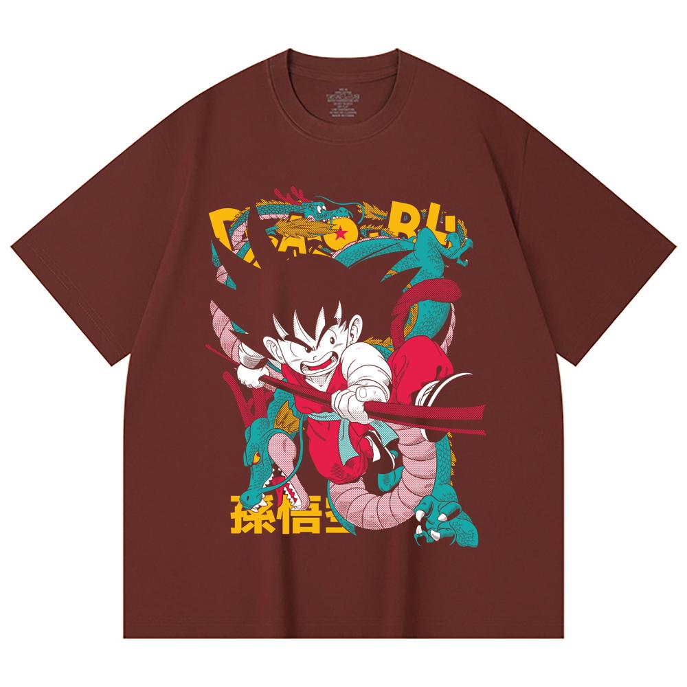 230 Gsm 100% Cotton Dragon Ball V35 Goku Print Unisex Heavy Cotton T Shirt