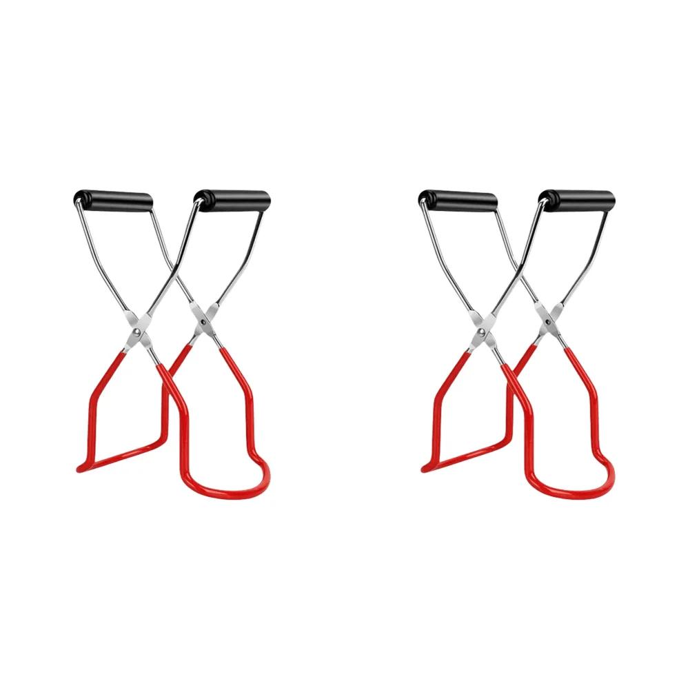 Stainless Steel Canning Jar Lifter with Grip Handle Can Lifter Tongs Jar Clip Heat Resistance Anti-clip Glass Tong for Kitchen