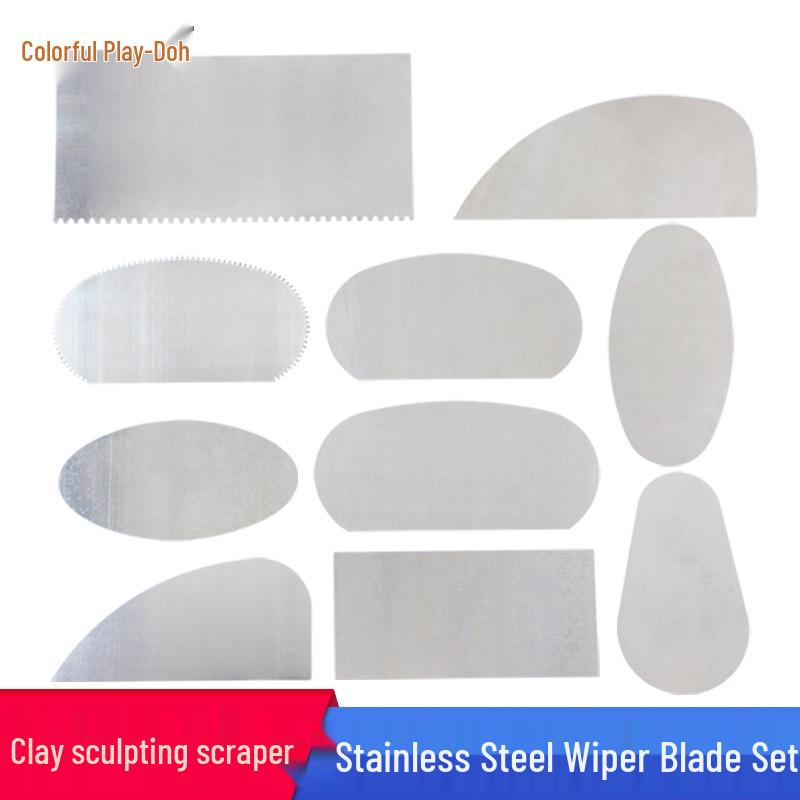 Stainless Steel Pottery & Sculpture 10-Piece Clay Scraper Set