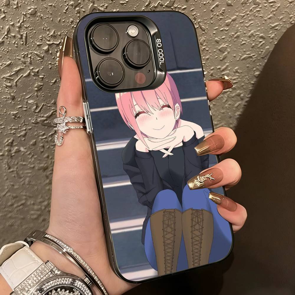Anime Ichika N-Nakano Handyhülle für iPhone 17,16,15,14,13,12,11 Plus,Pro Max,XS,Farbige Silberbeschichtete Innenabdeckung