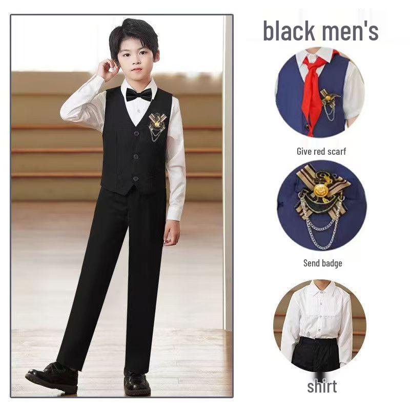 Children's Red Patriotic Costume for School Choirs and Performance - Boys & Girls Tuxedo